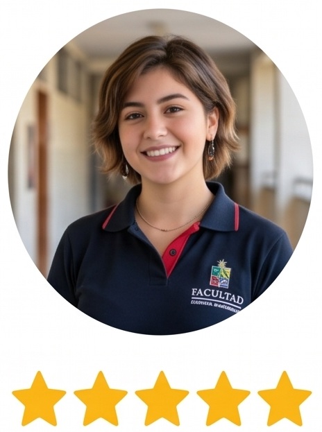 Alumna de Enfermería destacando la resolución de certámenes en sus clases particulares de química general